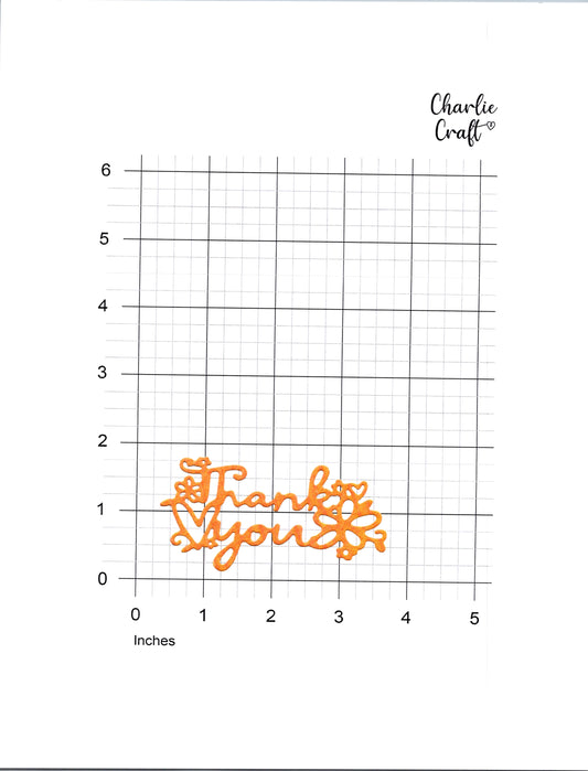 Flowery Thank You - 1.75" x 3.25"